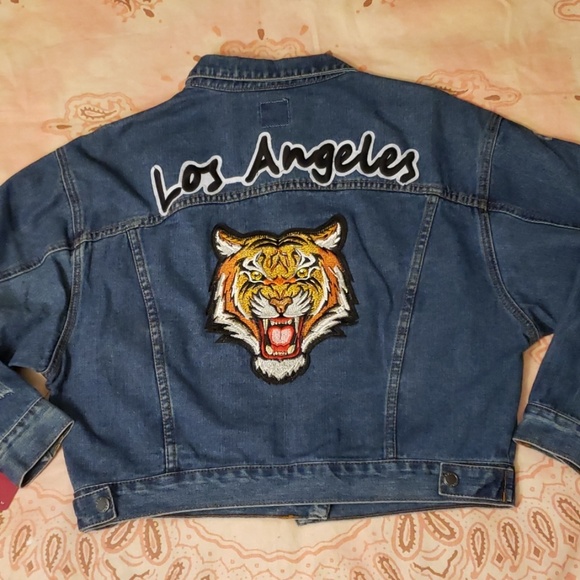 Boom Boom Jeans Jackets & Blazers - Los Angeles Tiger Denim Jacket/ Patch Jean Jacket